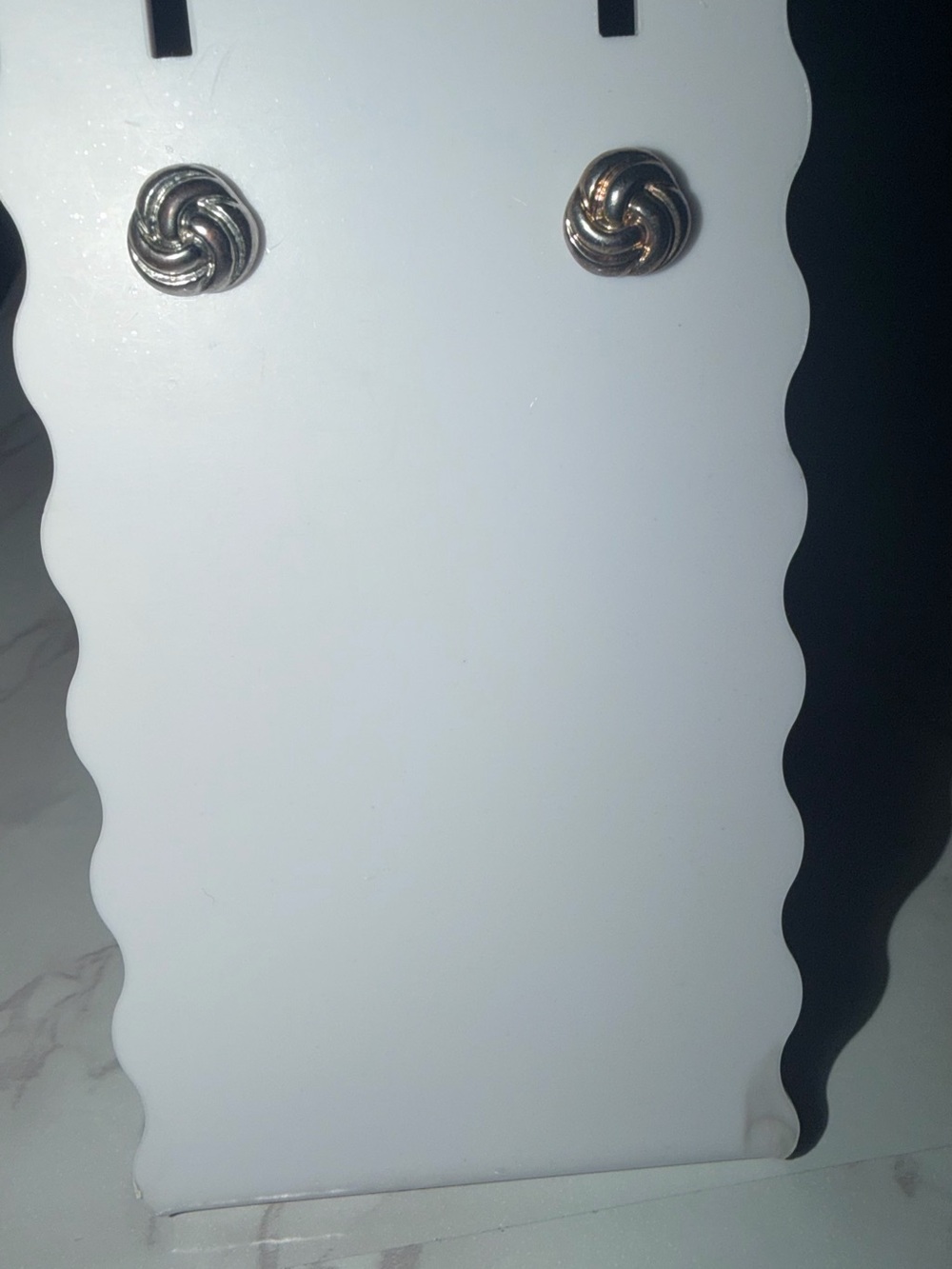 2 Pairs of Knot Stud Earrings - Silver Tone